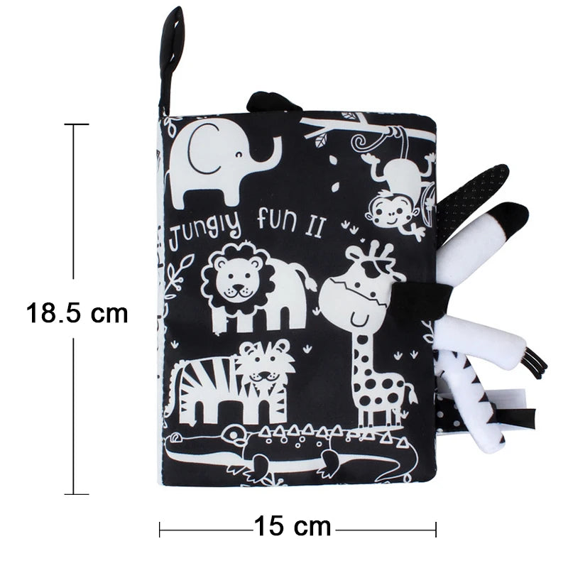 ספר פעילות רך לתינוקות עם מרקמים תחושתיים – מתאים לגיל 0–12 חודשים, מעודד למידה מוקדמת והתפתחות חושית מהנה.