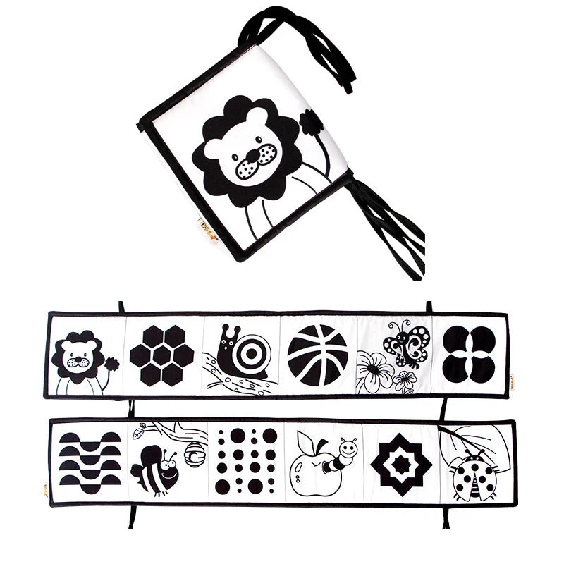 ספר פעילות רך לתינוקות עם מרקמים תחושתיים – מתאים לגיל 0–12 חודשים, מעודד למידה מוקדמת והתפתחות חושית מהנה.