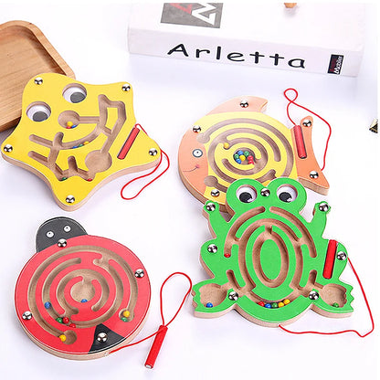 "מבוך מגנטי מעץ בסגנון מונטסורי