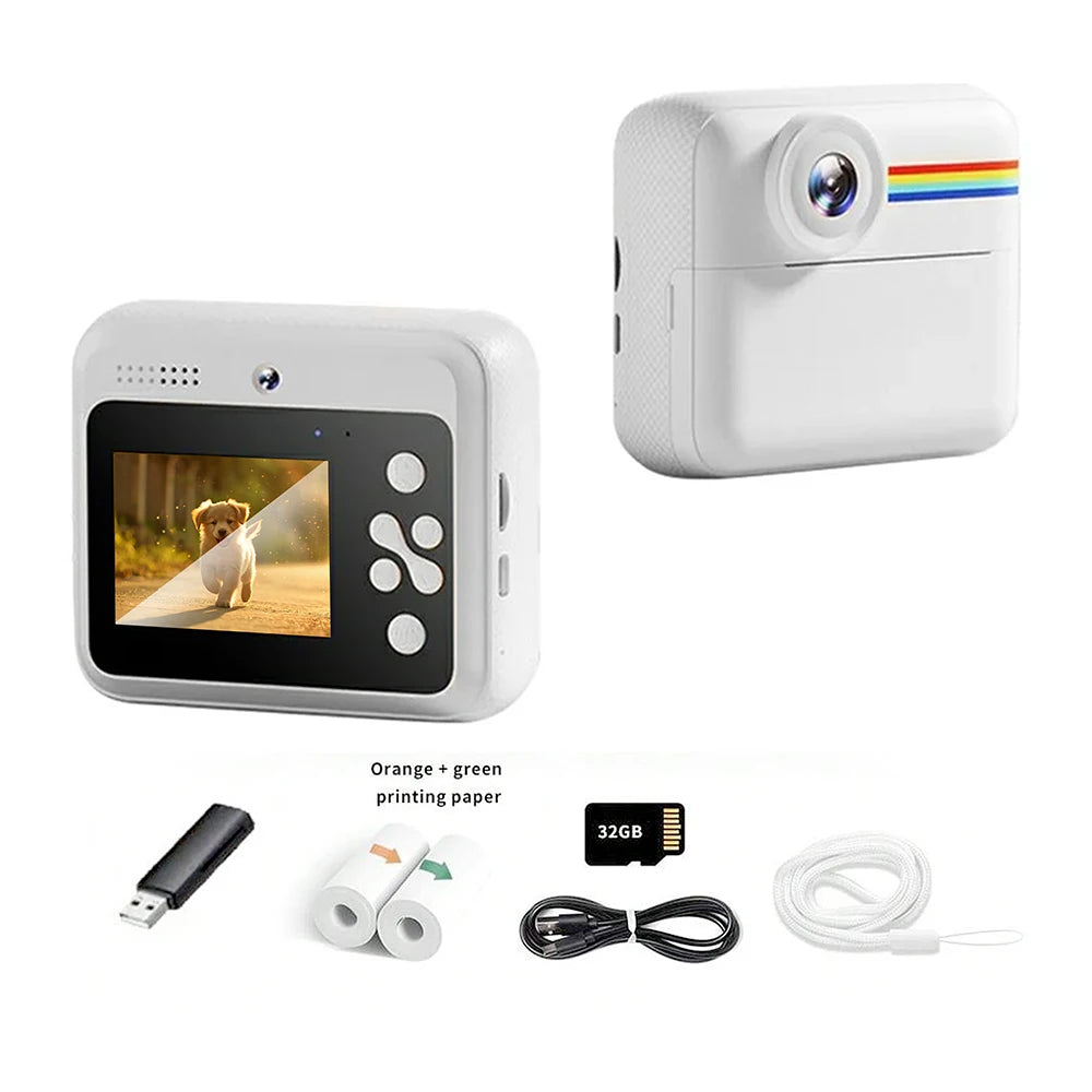 "מצלמת ילדים 1080P HD עם מדפסת תרמית ניידת – צילום והדפסה מיידית, מצלמה חינוכית ויצירתית כמתנה מושלמת"